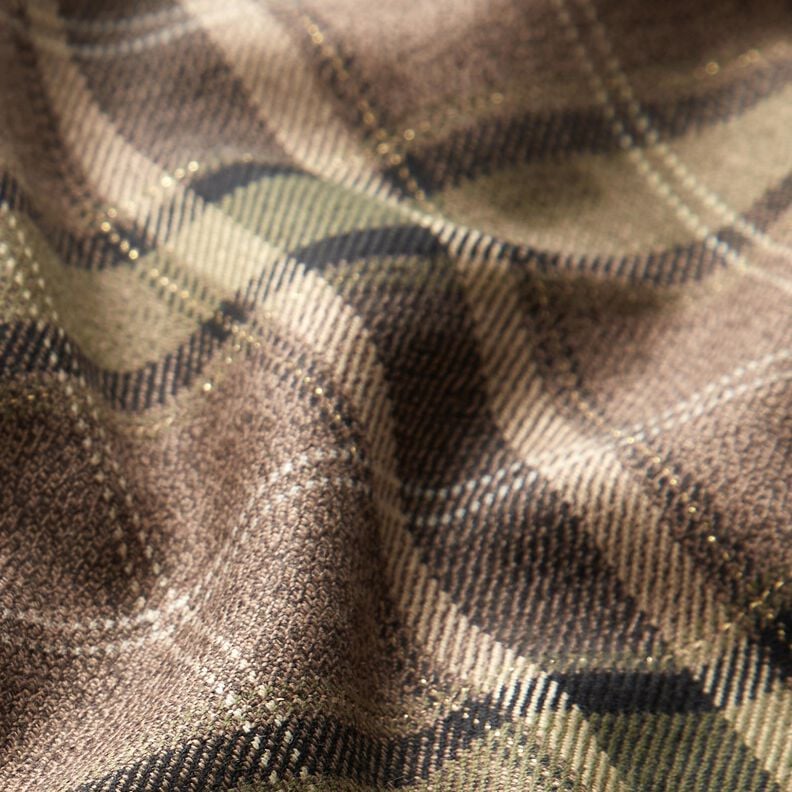 Flanel z viskózové metalické příze – hnědá/khaki,  image number 3