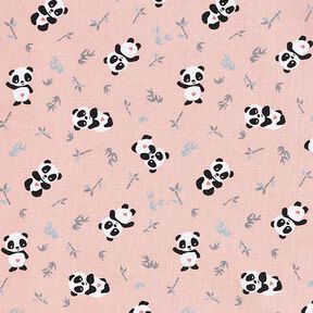 Bavlněná látka Kreton plyšová panda – růžová, 