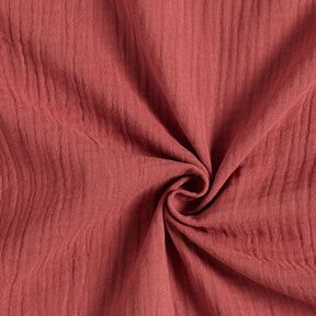 GOTS Mušelín / dvojitá mačkaná tkanina | Tula – karmínově červená, 