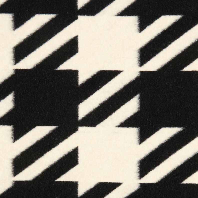 Kabátový úplet velký houndstooth – černá/vlněná bílá,  image number 1