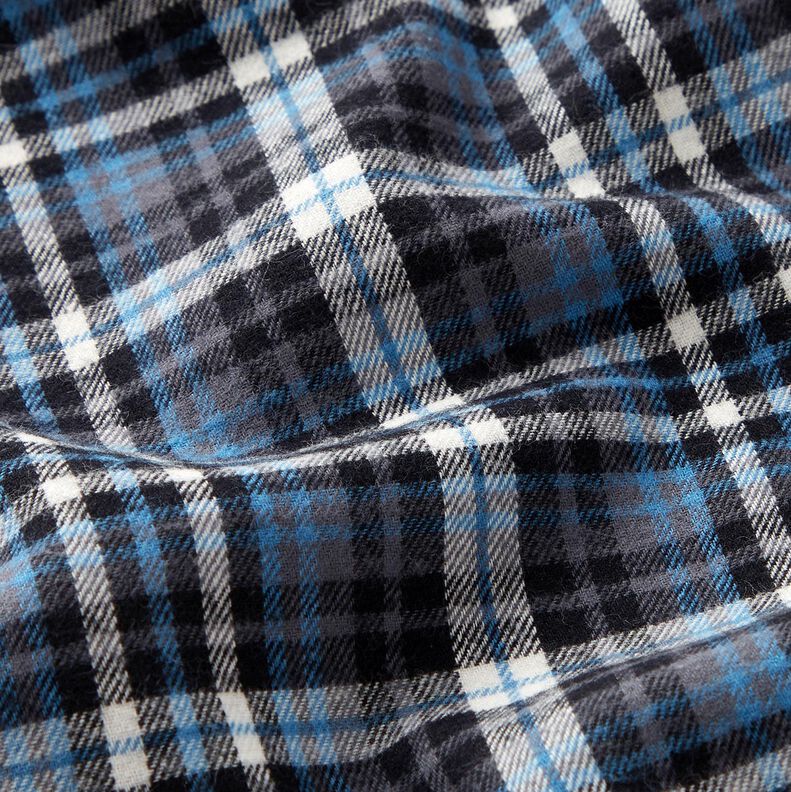 Flanelový tartan – černá/modrá,  image number 2