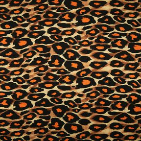 Viskózový žerzej Velké leopardí skvrny – hnědá/oranžová, 