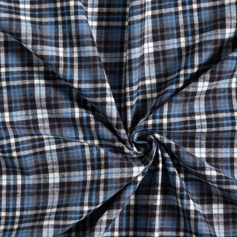 Flanelový tartan – černá/modrá,  image number 3