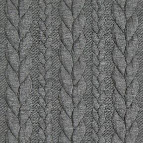 Žakárové žerzejové kloké Copánkový vzor – tmavě šedá, 