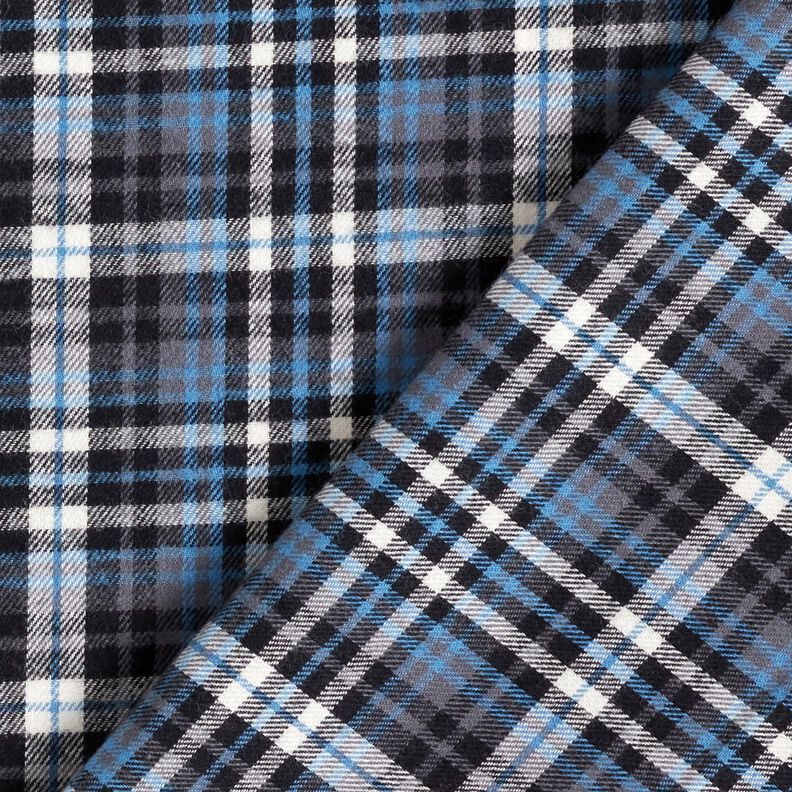 Flanelový tartan – černá/modrá,  image number 4