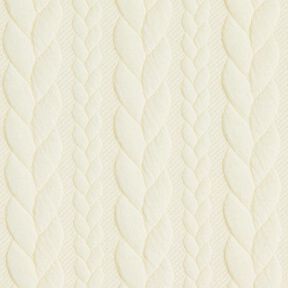 Žakárové žerzejové kloké Copánkový vzor – bílá, 