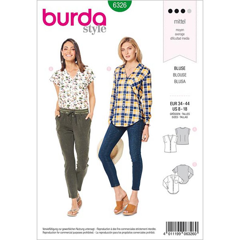 Košilová halenka, Burda 6326 | 34 - 44,  image number 1