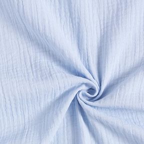 GOTS Mušelín / dvojitá mačkaná tkanina | Tula – baby modra, 