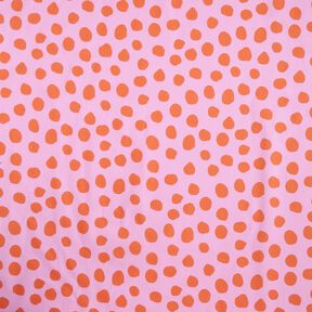 Povrstvená bavlna Měkké puntíky – pastelově fialová/oranžová, 