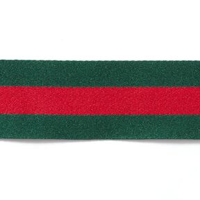 Tkaná stuha Proužky [40 mm] – zelená/červená, 