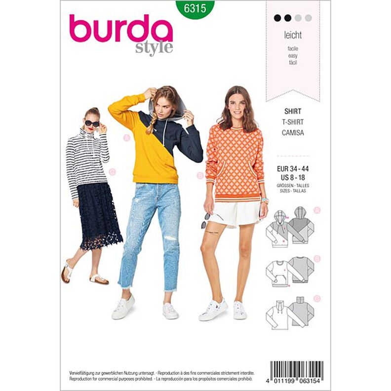 Mikina, Burda 6315 | 34 - 44,  image number 1