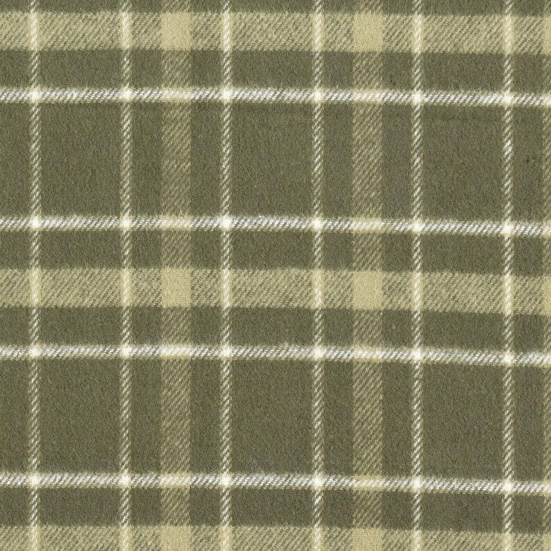 Flanelový velký tartan – khaki/bílá,  image number 1