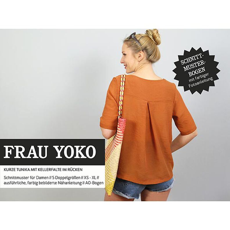 FRAU YOKO - krátká tunika s protizáhybem na zádech, Studio Schnittreif | XS - XXL,  image number 1