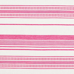 Bavlněná látka Vyšívané pruhy – vlněná bílá/pink, 