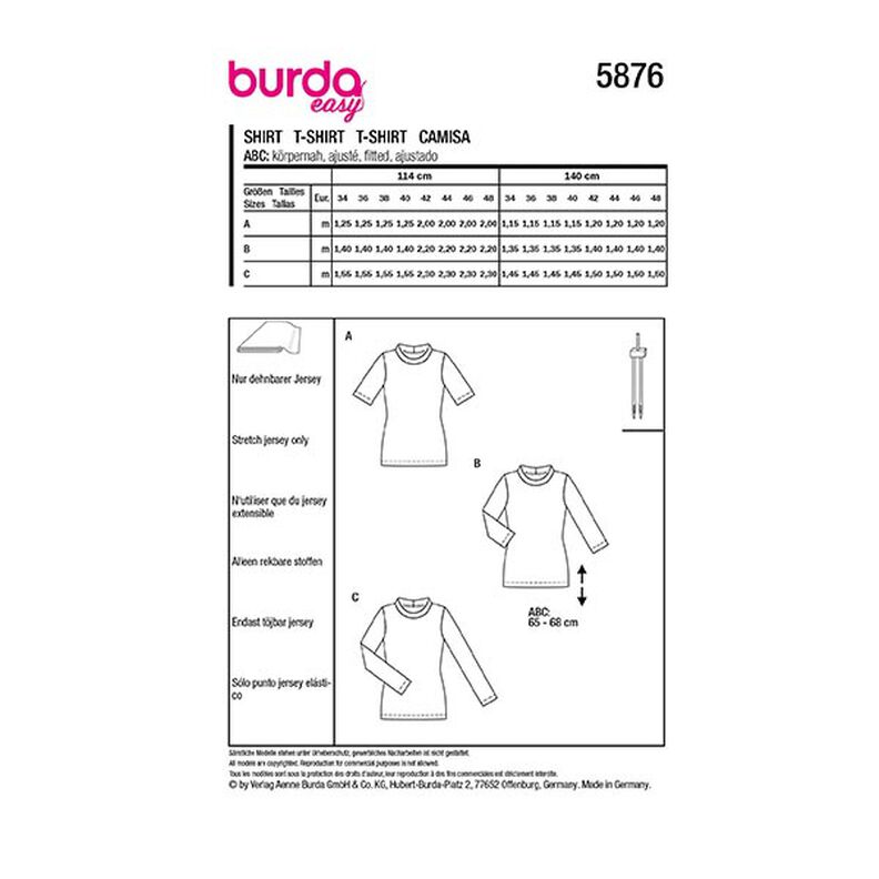 tričko | Burda 5876 | 34-48,  image number 12