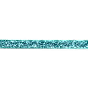 Sametová stužka Metalický [10 mm] – modrá aqua, 