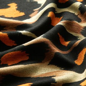 Viskózový žerzej Velké leopardí skvrny – hnědá/oranžová, 