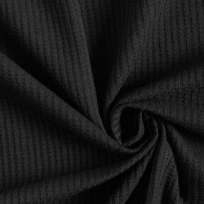 Bavlněný vaflový žerzej jednobarevný – černá, 