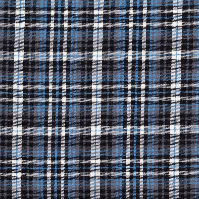 Flanelový tartan – černá/modrá,  image number 1